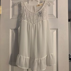 Shear white Hollister tAnk top  blouse